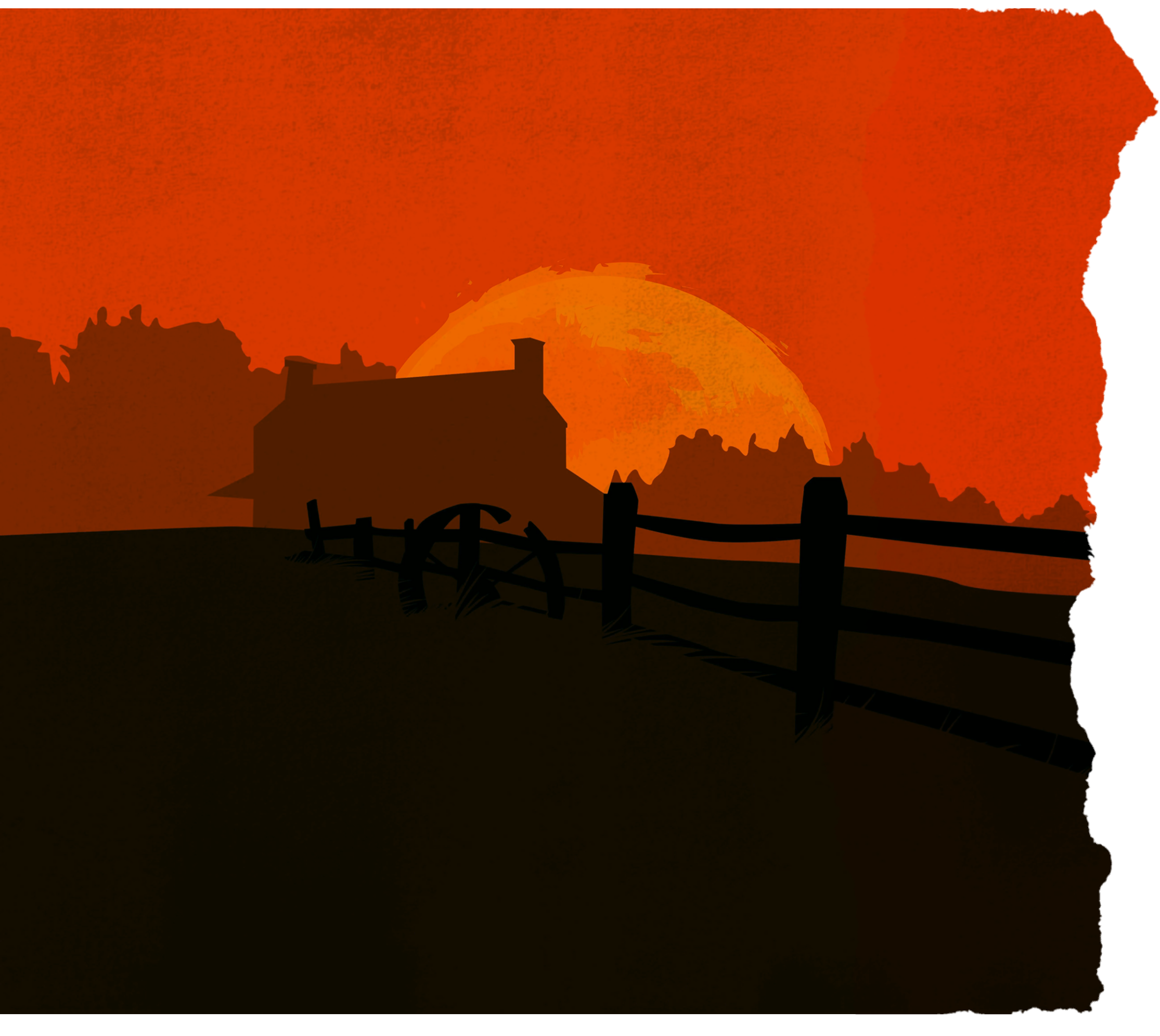 Misty Wild West landscape with mountains